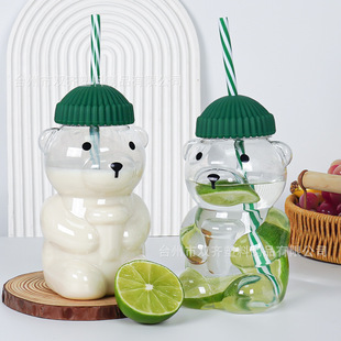 �羳Bearista Glass Straw Cup̩����ˮ���ɐ�С������ˮ�����ܱ�