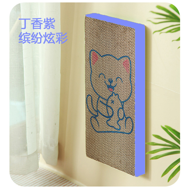Junta de agarre para gatos, placa recta de papel ondulado, placa de garra para gatos, juguetes para gatos, anti-desgaste y espesado.