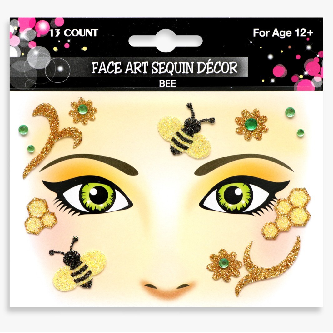 祝日のパーティーの舞台の化粧は顔を貼って化粧のシールを貼ります。