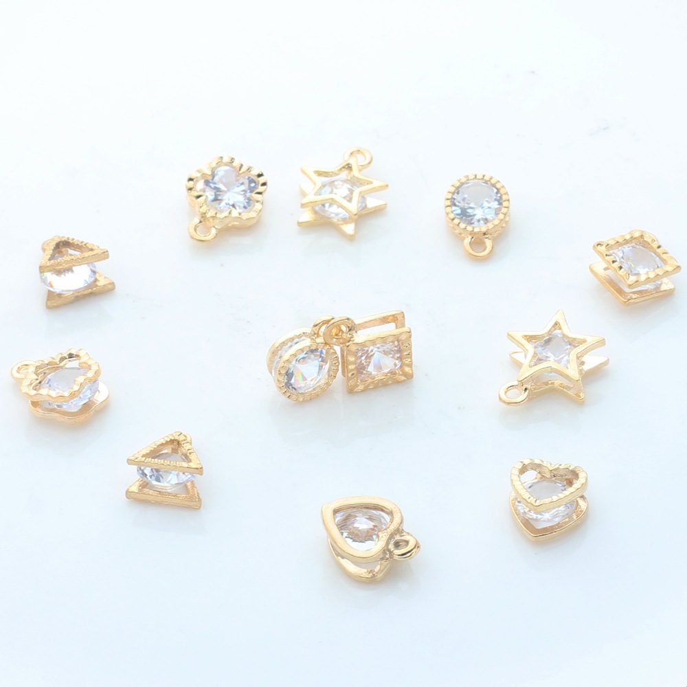 40g Weight Pendant Jewelry Making Type DIY Jewelry Accessories Classification 1 Piece Quantity Alloy Material Geometric, Star, Heart Shape Pattern Plating Design Simple Style Style 1 Piece Alloy Geometric Star Heart Shape Pendant 4