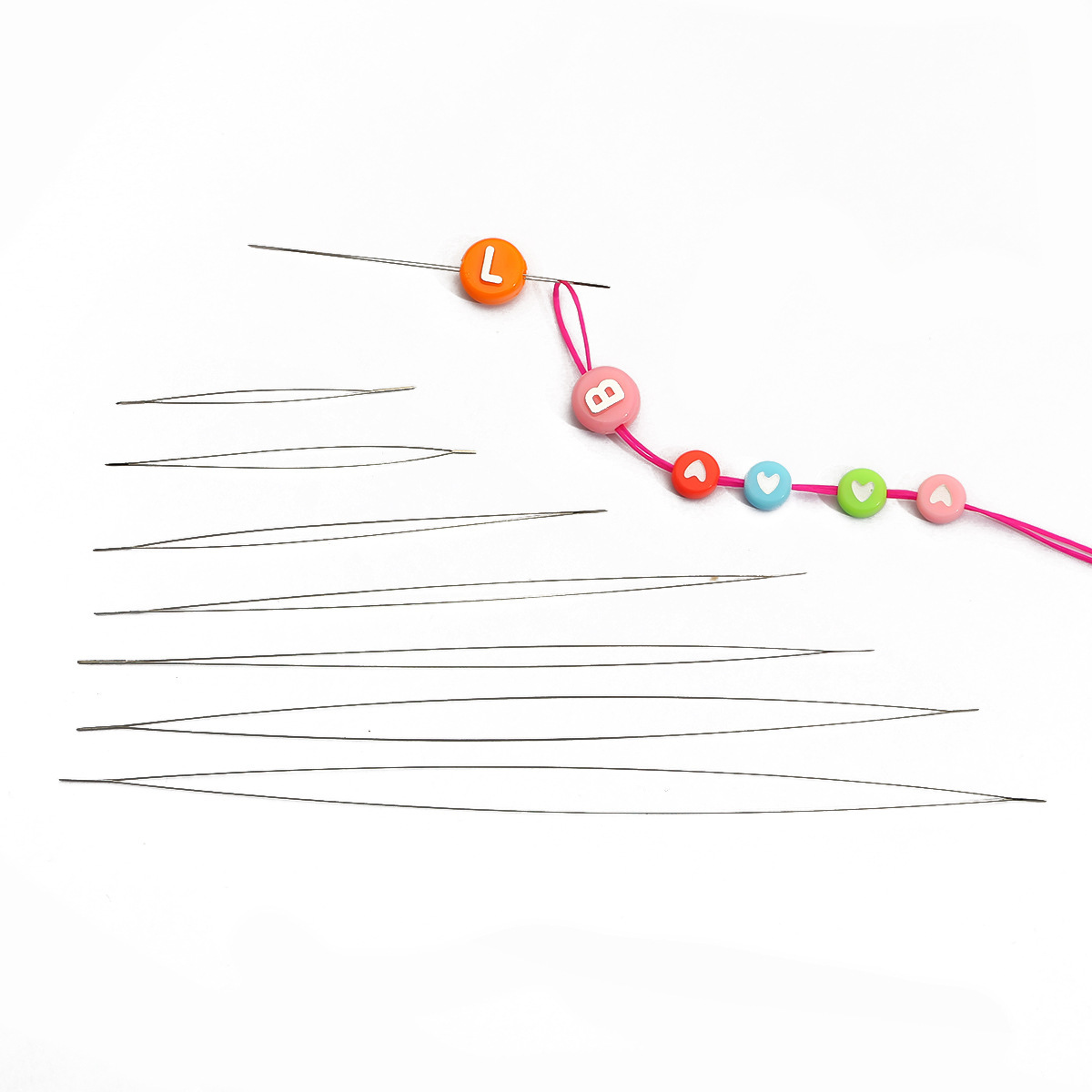 Needle and Bead Stringing Kit, DIY Jewelry Making Tools for Bracelets and Necklaces, Soft Needle, Bead Organizers, Cross-border Decorative Accessories