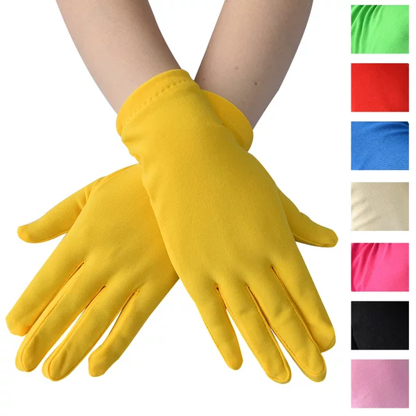 Cross-Border Short Women's Elastic Gloves for Cycling, Sun Protection and Hand Protection, Thin Ceremonial Performance Milk Silk Dance Gloves