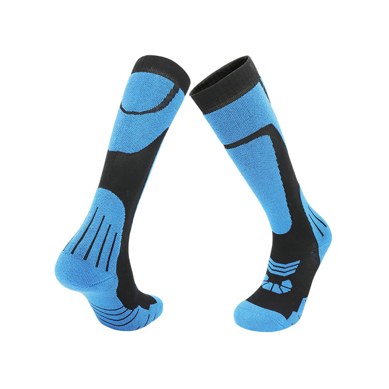 Calcetines de esquí de tubo alto de invierno para niños, fondo de toalla para adultos, calcetines cálidos gruesos de tubo largo, calcetines de lana Merino