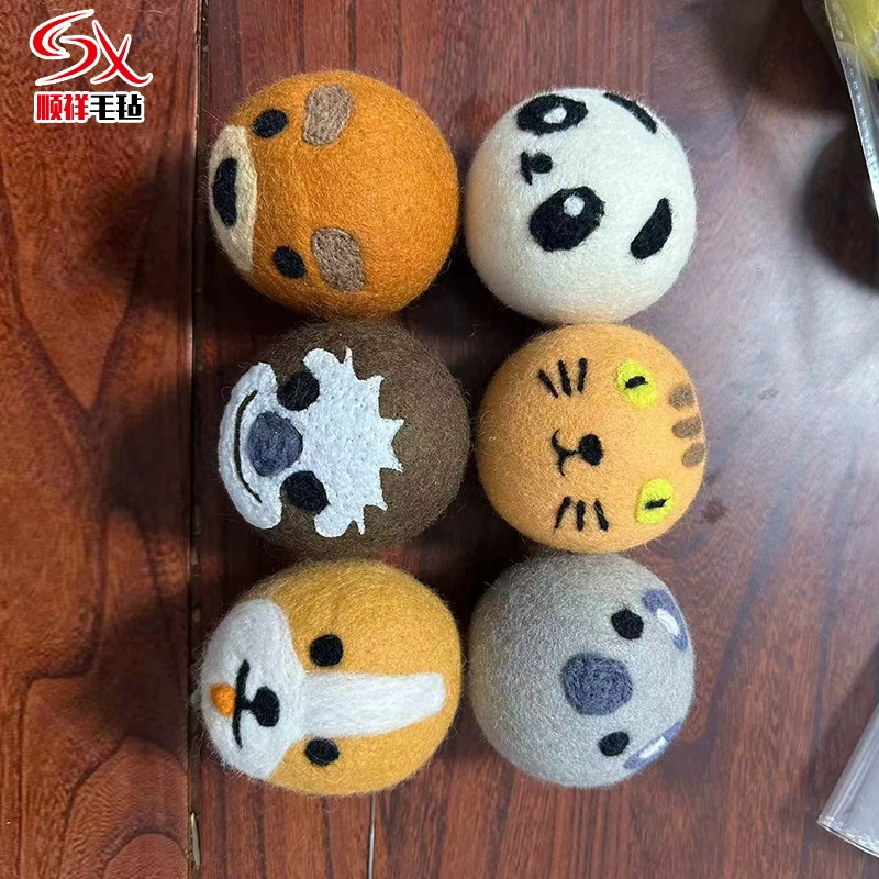 Поставка Amazon Войлок тык шерстяной войлочный шар ручной работы DIY красочный войлок Мяч фетр тык