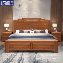 金花梨木实木床1.8双人床雕花1.5米大床卧室明清仿古典古床中式床
