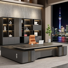 大班台老板桌高档烤漆简约轻奢总裁办公桌椅总经理办公室桌子