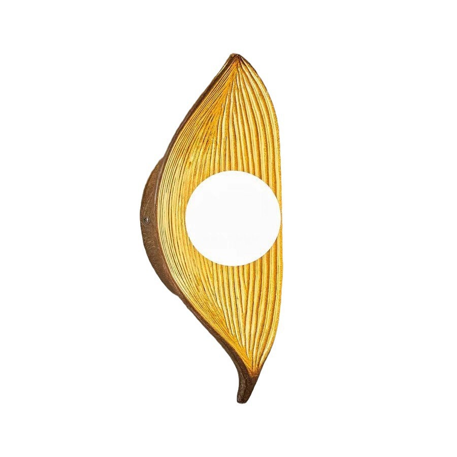 Lámpara de pared de hoja nórdica dormitorio cabecera lámpara de cama estilo japonés de estilo zen retro pasillo residencial fondo lámpara de pared