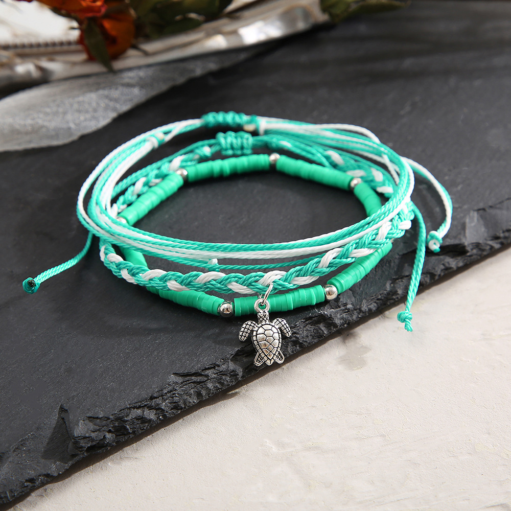 Retro Waves Alloy Knitting Anklet