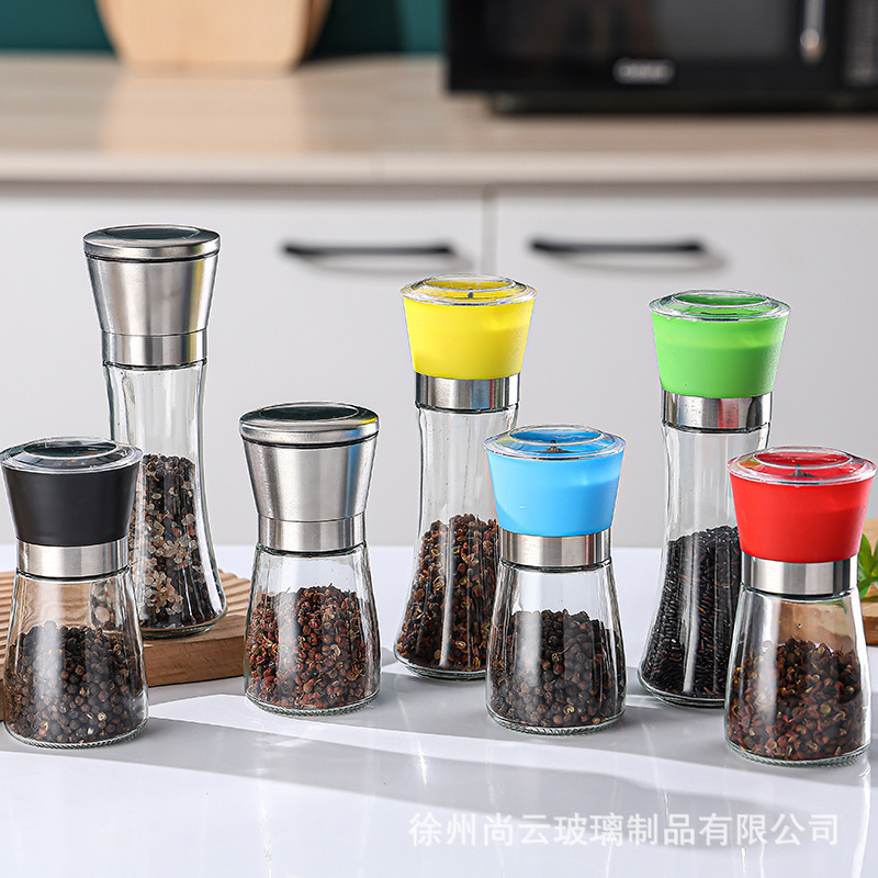 跨境手动研磨器亚马逊304不锈钢陶瓷芯黑胡椒花椒海盐调味撒料瓶|undefined