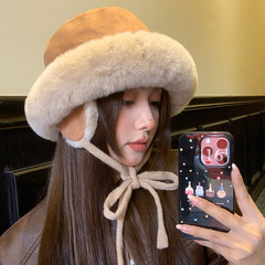 护耳帽子女秋冬高级感毛绒渔夫帽加厚保暖棉帽骑车防风防寒雷锋帽