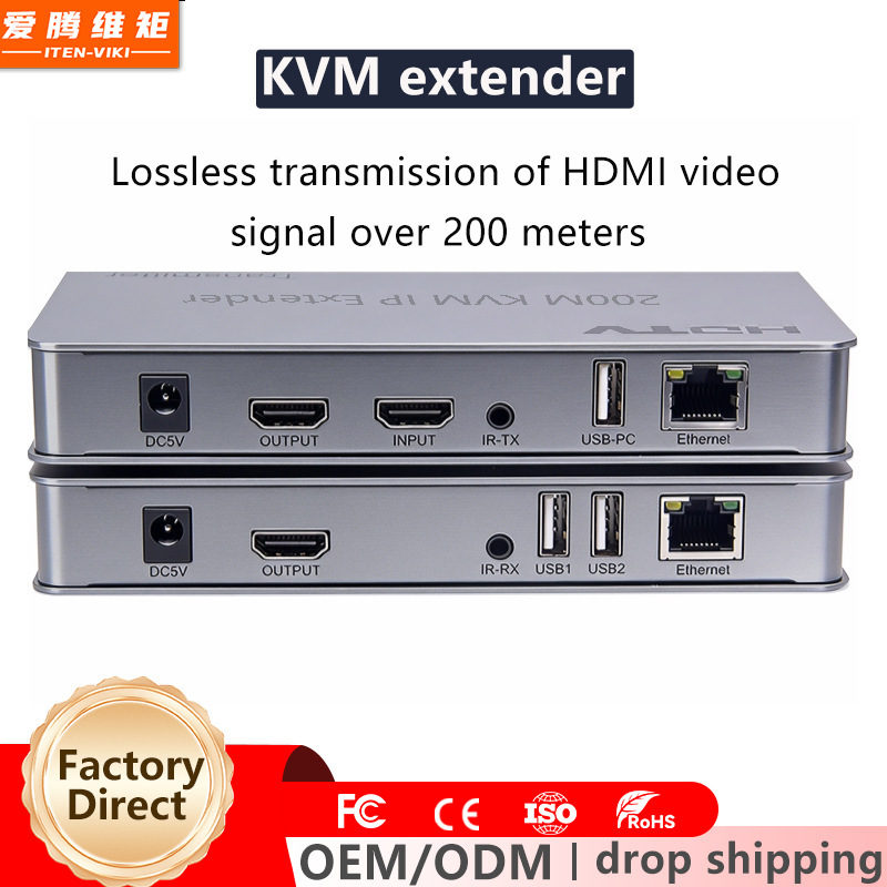 HDMI Kvm Extender 200m Ethernet Cable Extension Transmission to Rj45 with USB Keyboard and Mouse HDMI Kvm Extender 200m Ethernet Cable Extension Transmission to Rj45 with USB Keyboard and Mouse