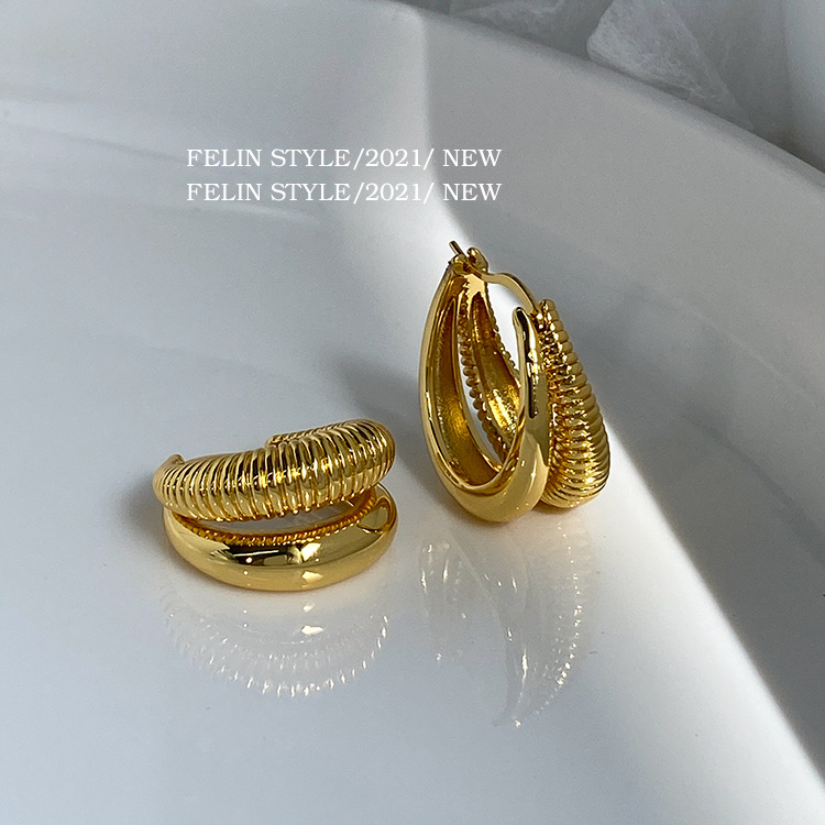 15g Weight Earrings Classification 1 Pair Quantity Daily Occasion Gold Plated Material Water Droplets Pattern Women'S Gender Plating Design Fashion Style 1 Pair Fashion Water Droplets Gold Plated Plating Women's Earrings 5