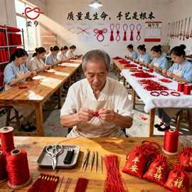 柔亨手工厂红绳五彩绳定制小单定做金刚结平结手编绳加工设计代工