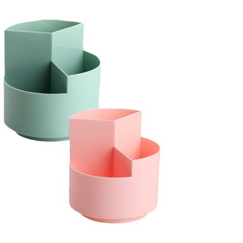 360-degree swivel pen holder with an Instagram-style high-end design, ideal for desktop offices, large-capacity storage box, rotating storage cylinder