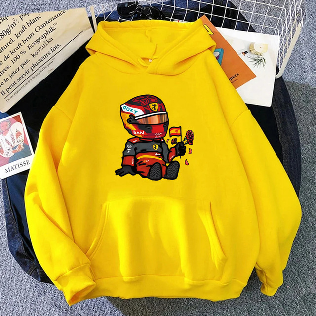Sainz Mini F1 Hoodies for Men Games Cartoon Graphic Sweatshi