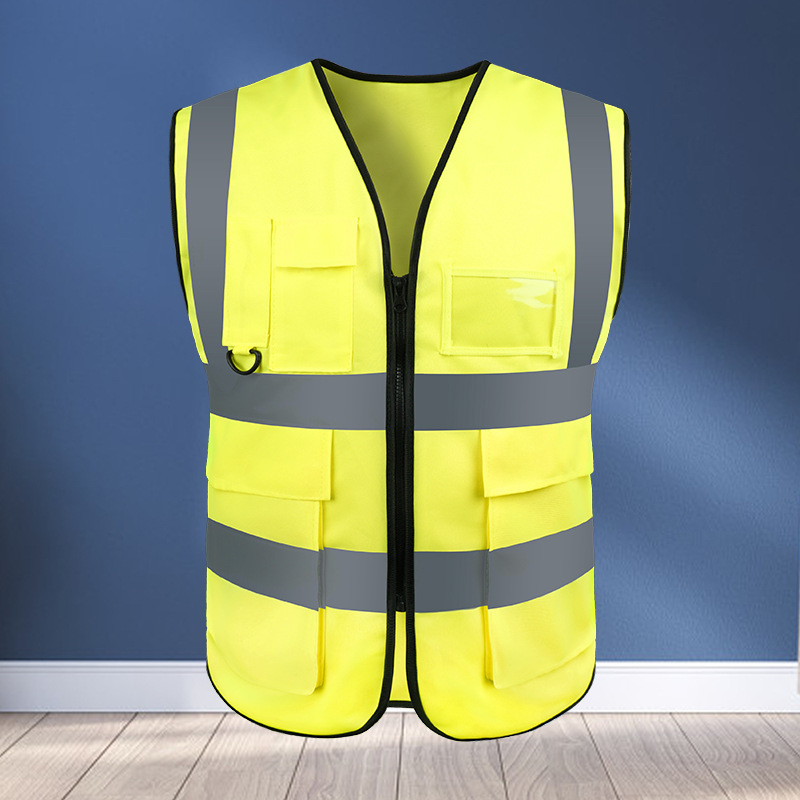 chaleco reflectante personalizado multibolsillo construcción de seguridad ventilada sitio de construcción sanitario transporte de conducción impresa de gran tamaño ropa reflectante