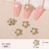 Accessory for manicure with bow, hair mesh, metal nail decoration, 2022 collection, wholesale, internet celebrity, flowered