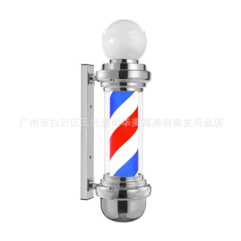 2024 salón de peluquería luces giratorias luces de pared giratorias LED luces giratorias de moda barber pole exportación transfronteriza