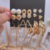 Fashion Shiny Gold Tiered Pear Boho Earring Set for Women