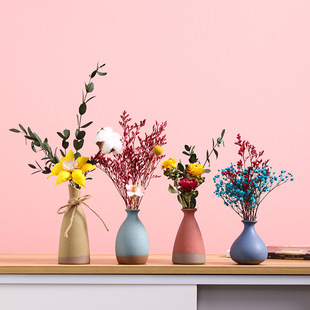 Morandi Small Vase Ins Style Coffee Table Desktop Living Room Flower Arrangement B&B Decoration Dried Flower Ornaments Home Furnishings