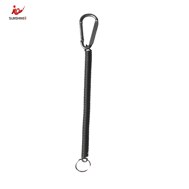 FUENTE Dispositivo de control de peces al por mayor de fábrica cuerda perdida cuerda de resorte de alambre de acero telescópica 1 M equipo de pesca cuerda anti-perdida a largo plazo en stock