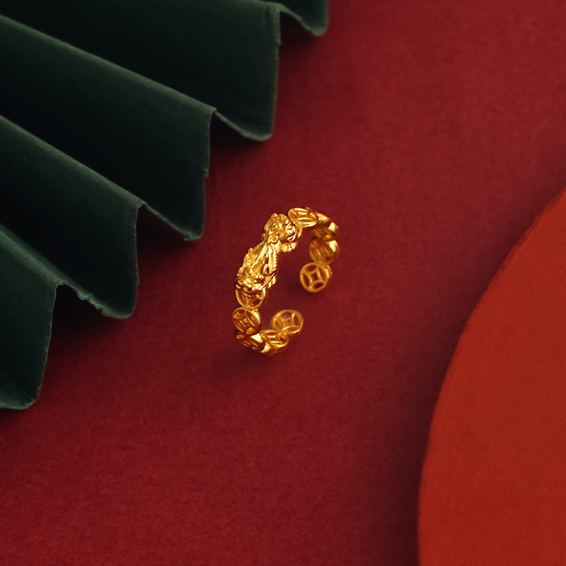 Vietnam moneda de oro, oro, anillo de las mujeres, anillo de índice de la boca abierta, anillo ajustable suministro al por mayor
