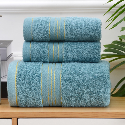 Manufacturer wholesale gold wire broken pure cotton face towel household absorbent water towel set company gift embroidery logo