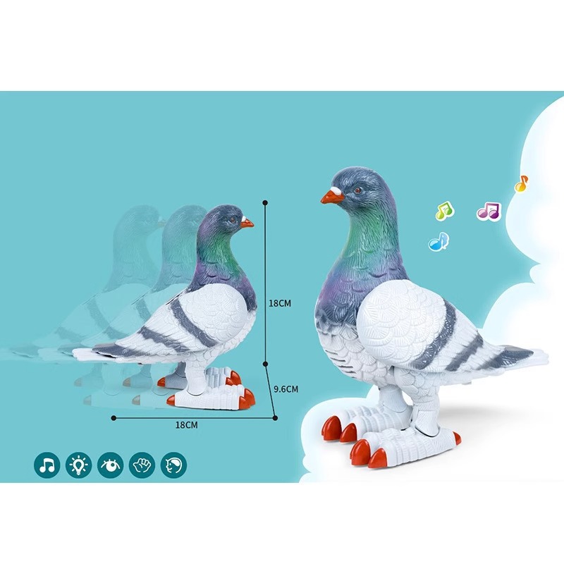 Amazonas encantadora luz y música caminando paloma pacífica puzzle electrónico mascotas caminar juguetes eléctricos