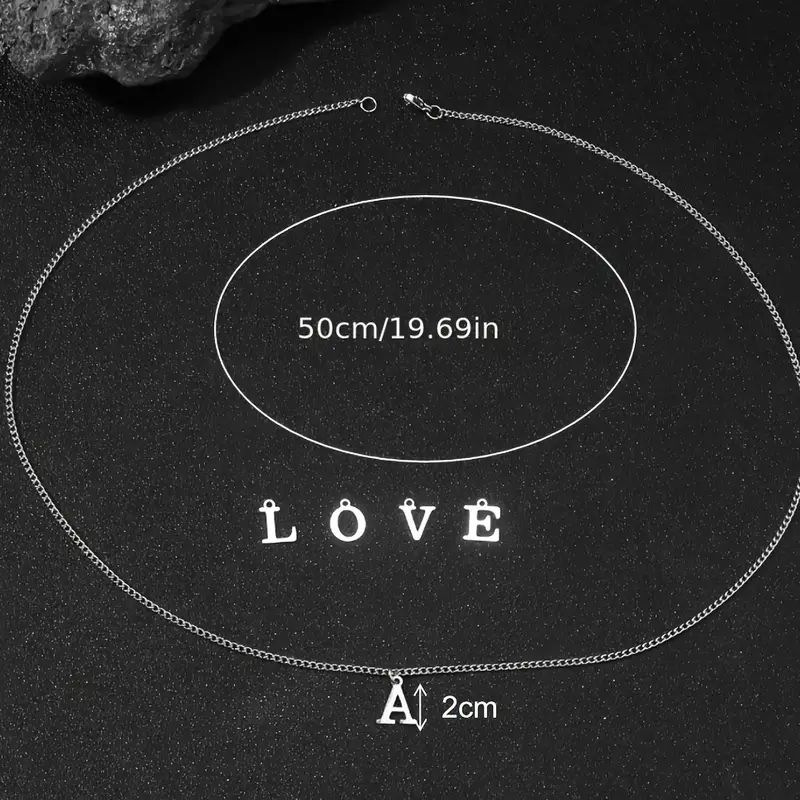 Heißer Verkauf: Klassische Halskette mit 26 Buchstabenanhängern – Persönlichkeit, schlichtes Hip-Hop-Herren-Design_voghion.com