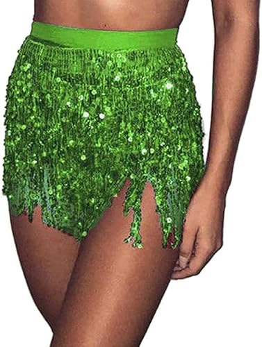 Traje de rendimiento de danza del vientre de Halloween sexy lentejuelas borla Toalla de la cadera cadena de la cintura del grano indio danza rendimiento Toalla de la cintura
