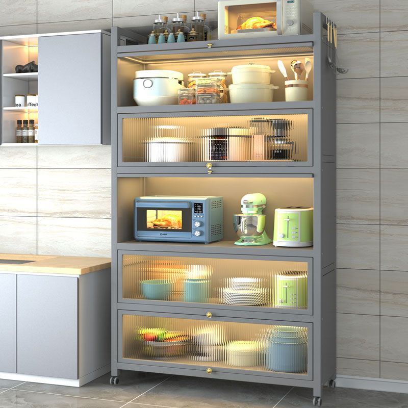 家用新款橱柜可移动微波炉烤箱多层储物置物柜碗碟放锅具收纳架子