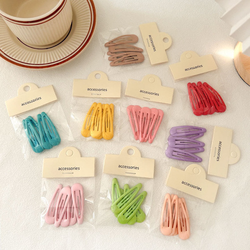 New candy color hair clip, simple flower bangs clip, broken hair edge clip, cute and sweet girl heart BB clip hair clip