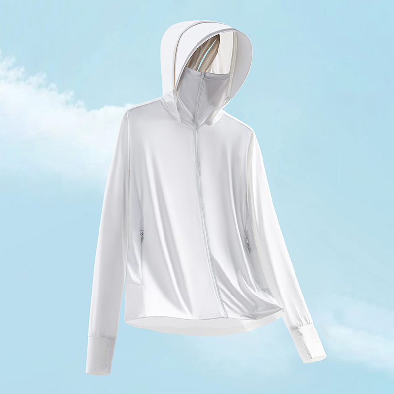2024 ropa de protección solar de hilo original para mujeres desmontable sombrero de verano anti-UV upf50 + ropa de protección solar transpirable de seda de hielo para hombres image 3