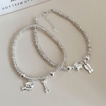 S925纯银小猫吃鱼圈圈手链女可爱精致时尚百搭手饰支持一件代发