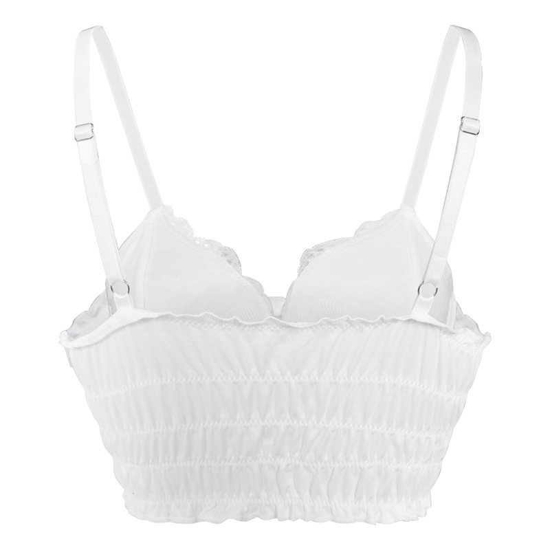 Francés dulce puro deseo correa de encaje universal chaleco giratorio sexy transpirable hermosa espalda desmontable chaqueta de envoltura de pecho