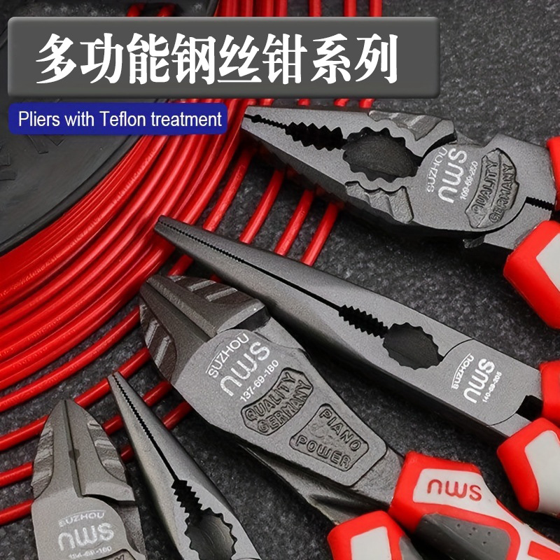 Cortadores de Alambre Excéntricos de Acero al Cromo Vanadio, Alicates de Punta Aguja, Alicates Diagonales, Alicates Diagonales de Cabeza Grande, Alicates de Electricista, Alicates para Cable de Acero