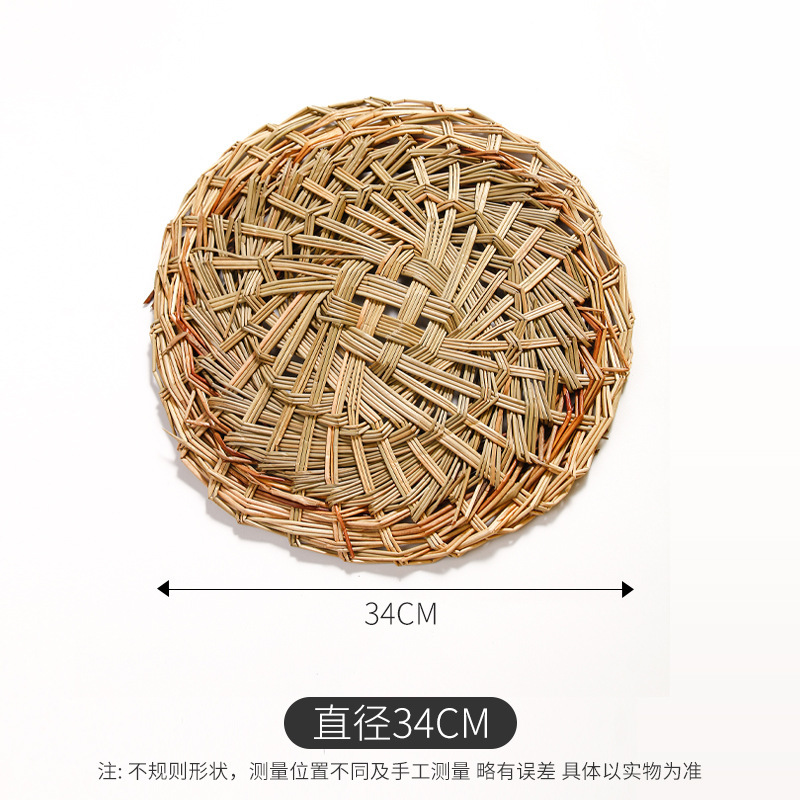 Al por mayor bolos al vapor almohadilla de aguja de pino almohadilla de hierba redonda tejida a mano cabeza de bolos al vapor cojín de jaula pequeña cojín de bolos de paleta