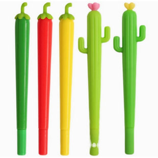 Little Pepper Cactus Carrot Silicone Gel Pen Small Fresh Plant Creative Signature Pen Office Supplies
