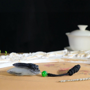Jinyutang Xinjiang Fine Hetian Jade White Jade Pig Handle Piece, the Jade Is Warm and Delicate, with Meticulous and Detailed Carvings of Cicadas Drinking Wind