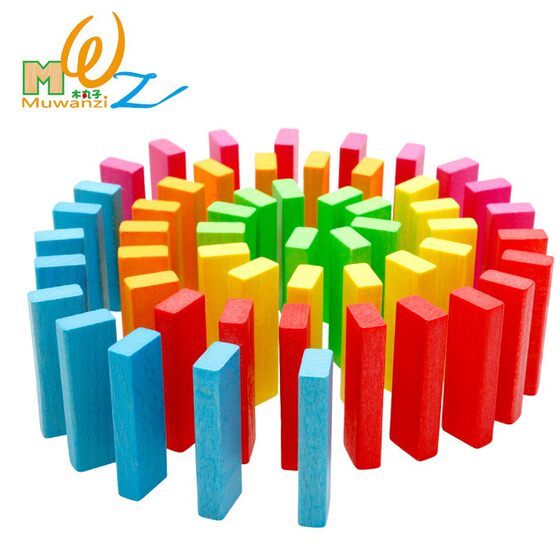 Wooden Layered Building Blocks Stacked High Puffy Children's Educational Toys Wooden Color Balanced Stacking