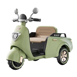 New Children's Electric Motorcycle Tricycle for Boys and Girls, Double-Seater with Rear Bucket, Children's Toy Car