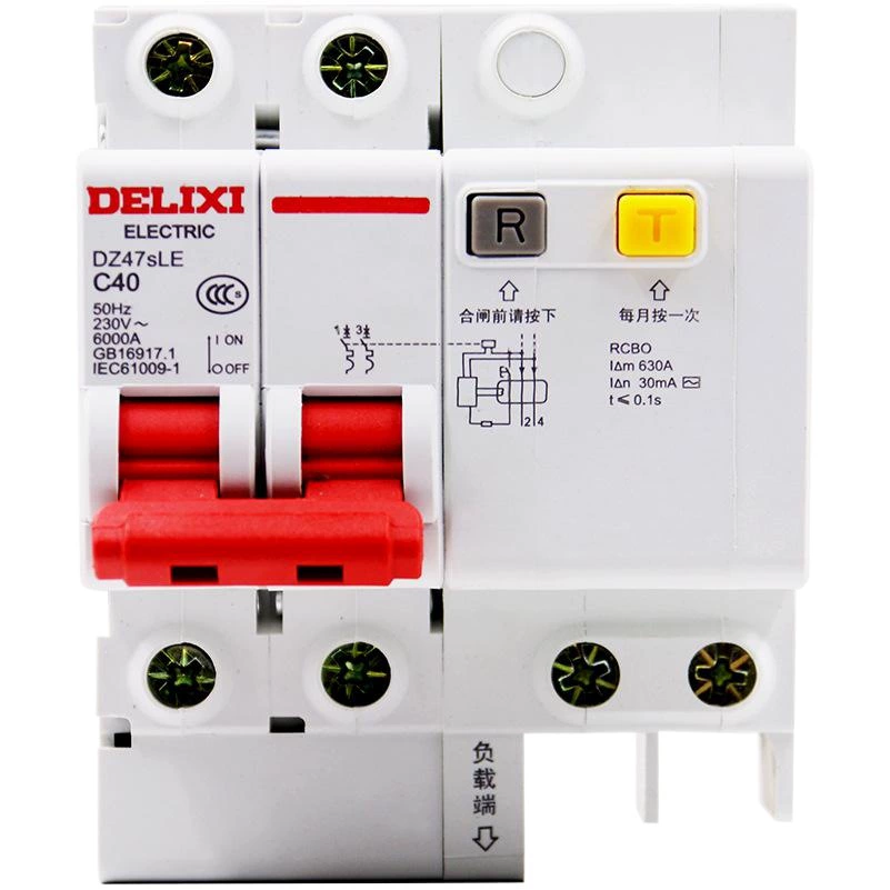 Автоматический выключатель Delixi DZ47SLE, защита от утечки тока, 32А, бытовой, 16А, однофазный, 1P2P