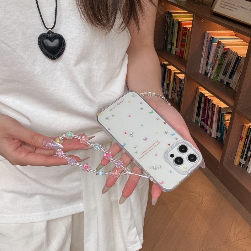 Lente de polvo brillante coreana ins color estrella 16ProMax iphone13/14 para Apple 15 funda para teléfono móvil 16