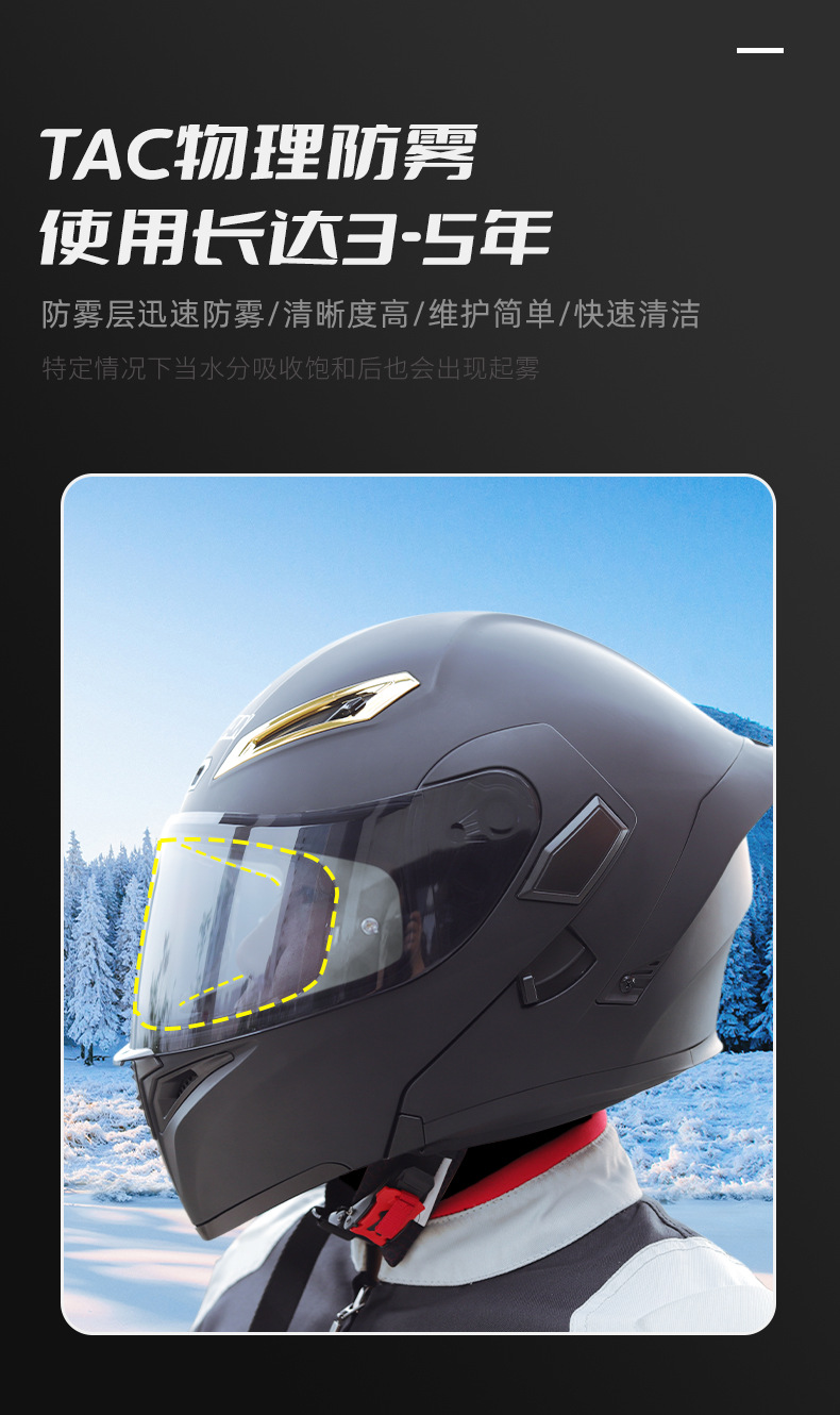 Soman Motorcycle Helmet Anti-Fog Lens Universal Rearview Mirror Sticker Japanese Material Waterproof Transparent Anti-Fog Film
