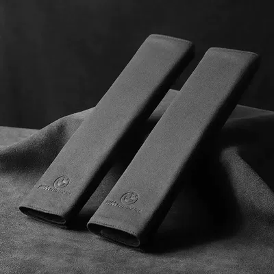 Pads, Suede Ultra-Soft Car Shoulder: Seat belt shoulder pad - black-2-bmw
