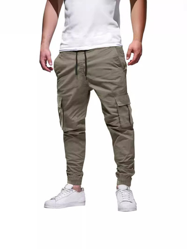 European and American men's multi-pocket drawstring casual Japanese-style work pants for autumn and summer