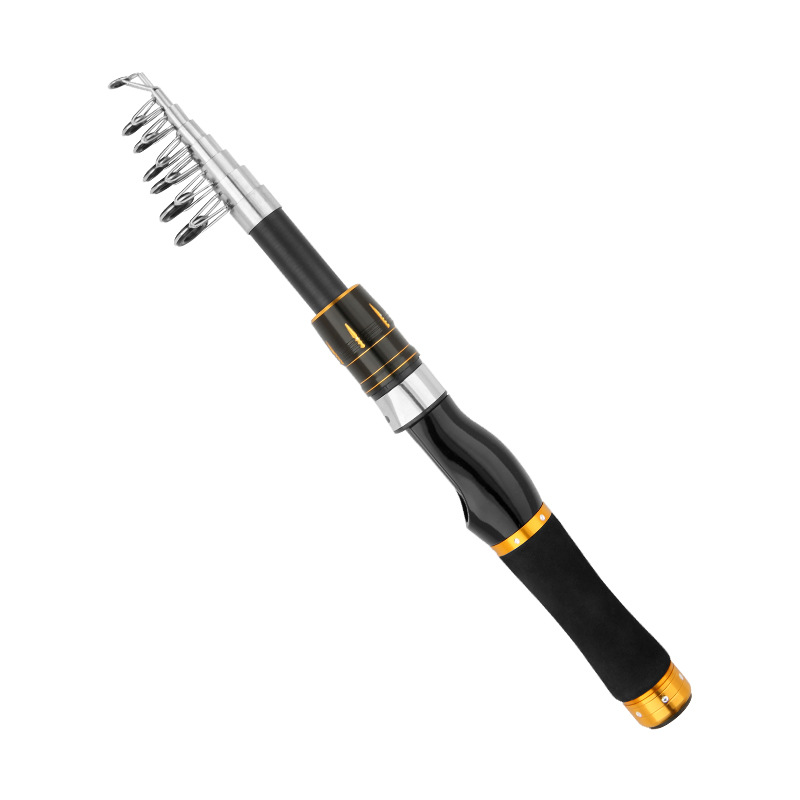 Jiwei telescópico luya pole mini pequeño pole portátil de sección corta larga barra de mar de una sola rueda rodante