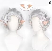 博德之门3 Baldur's Gate 3游戏假发银白小卷阿斯代伦假发