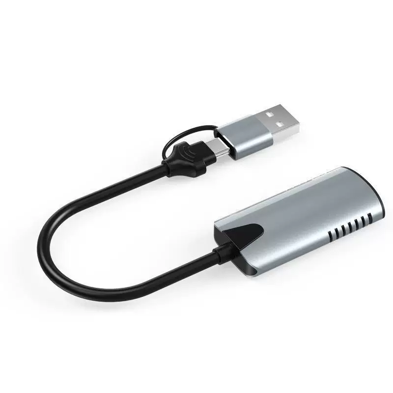 Карта захвата HDMI на USB с двумя разъёмами, алюминиевый корпус, для игрового стрима, Type-C HD видеосборщик 4K