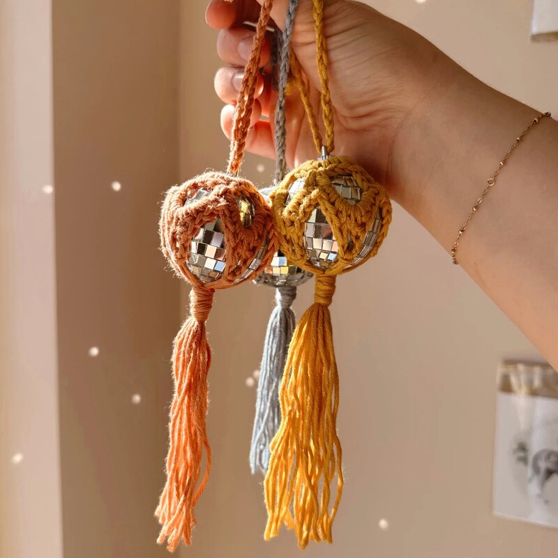 Popular Disco ball mirror ball Disco ball watch woven hanging reflective atmosphere decorations party pendant